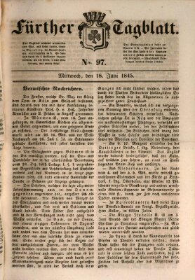 Fürther Tagblatt Mittwoch 18. Juni 1845