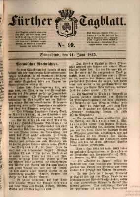 Fürther Tagblatt Samstag 21. Juni 1845