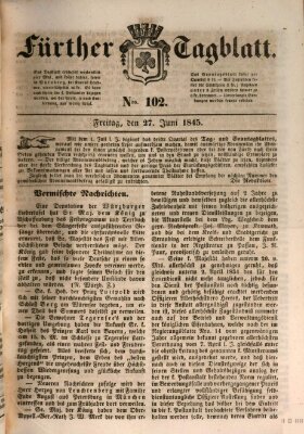 Fürther Tagblatt Freitag 27. Juni 1845