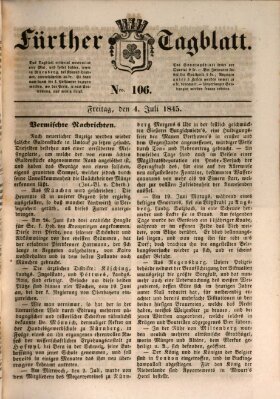 Fürther Tagblatt Freitag 4. Juli 1845