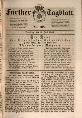 Fürther Tagblatt Dienstag 8. Juli 1845