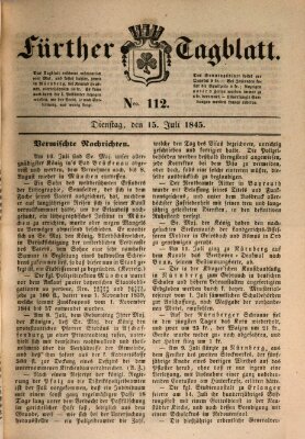 Fürther Tagblatt Dienstag 15. Juli 1845