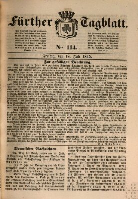 Fürther Tagblatt Freitag 18. Juli 1845