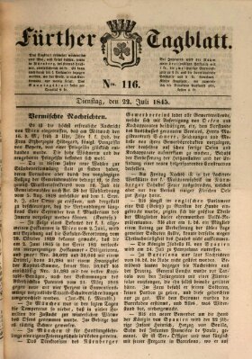 Fürther Tagblatt Dienstag 22. Juli 1845