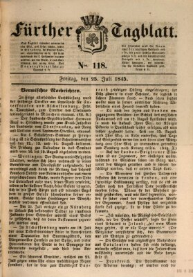 Fürther Tagblatt Freitag 25. Juli 1845