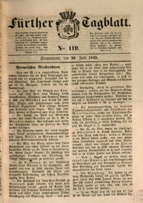 Fürther Tagblatt Samstag 26. Juli 1845