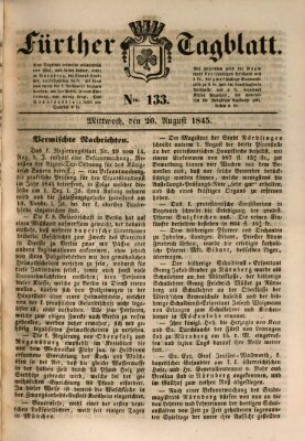 Fürther Tagblatt Mittwoch 20. August 1845