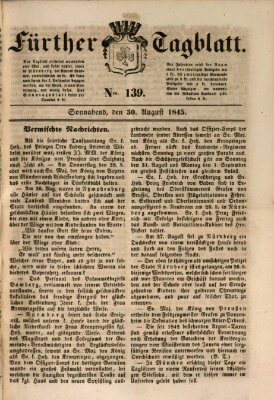 Fürther Tagblatt Samstag 30. August 1845