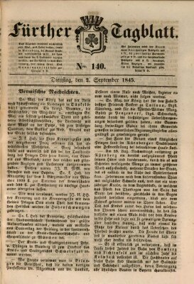 Fürther Tagblatt Dienstag 2. September 1845