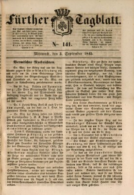 Fürther Tagblatt Mittwoch 3. September 1845