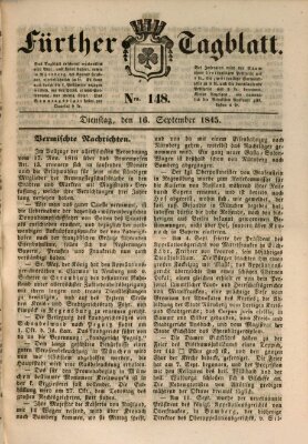 Fürther Tagblatt Dienstag 16. September 1845