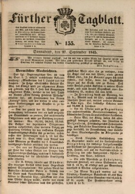 Fürther Tagblatt Samstag 27. September 1845