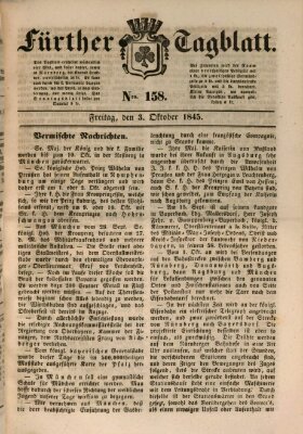 Fürther Tagblatt Freitag 3. Oktober 1845