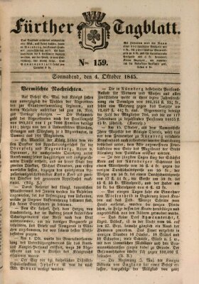 Fürther Tagblatt Samstag 4. Oktober 1845