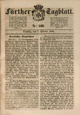 Fürther Tagblatt Dienstag 7. Oktober 1845