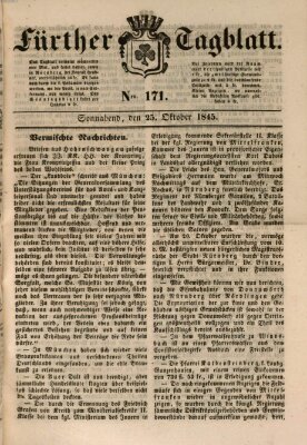 Fürther Tagblatt Samstag 25. Oktober 1845