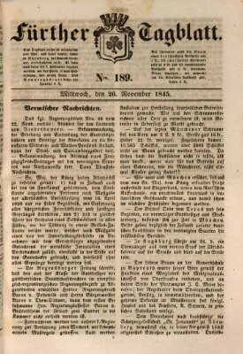 Fürther Tagblatt Mittwoch 26. November 1845