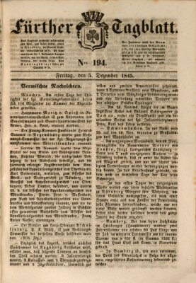 Fürther Tagblatt Freitag 5. Dezember 1845