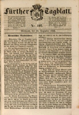 Fürther Tagblatt Mittwoch 10. Dezember 1845