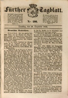 Fürther Tagblatt Dienstag 16. Dezember 1845