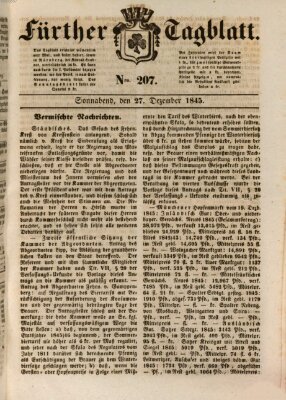 Fürther Tagblatt Samstag 27. Dezember 1845