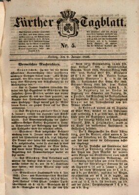 Fürther Tagblatt Freitag 9. Januar 1846