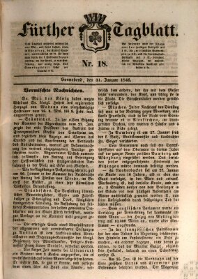 Fürther Tagblatt Samstag 31. Januar 1846