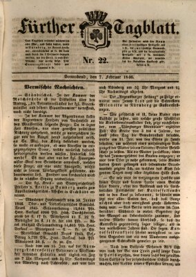 Fürther Tagblatt Samstag 7. Februar 1846