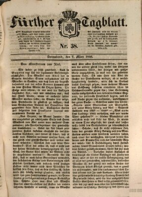 Fürther Tagblatt Samstag 7. März 1846