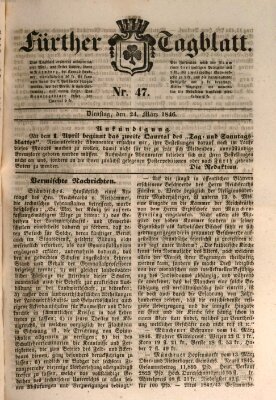 Fürther Tagblatt Dienstag 24. März 1846