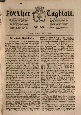 Fürther Tagblatt Freitag 3. April 1846