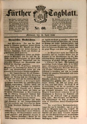 Fürther Tagblatt Mittwoch 15. April 1846