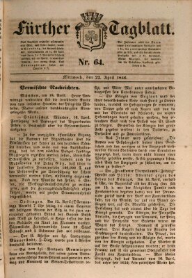 Fürther Tagblatt Wednesday 22. April 1846