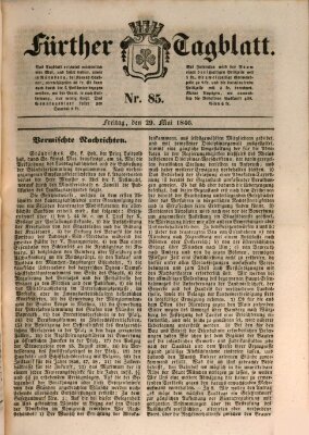 Fürther Tagblatt Freitag 29. Mai 1846