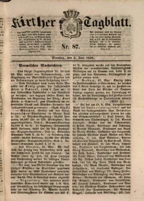 Fürther Tagblatt Dienstag 2. Juni 1846