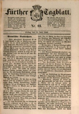 Fürther Tagblatt Freitag 12. Juni 1846