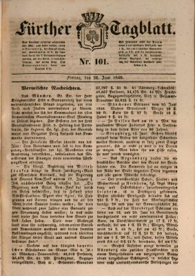 Fürther Tagblatt Freitag 26. Juni 1846