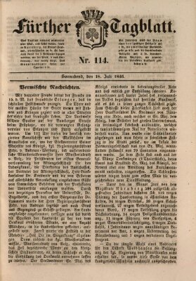 Fürther Tagblatt Samstag 18. Juli 1846