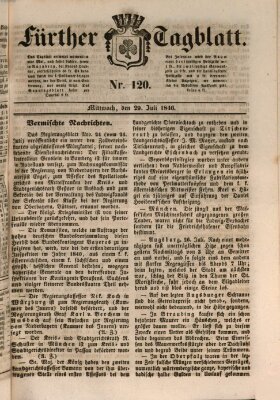 Fürther Tagblatt Mittwoch 29. Juli 1846