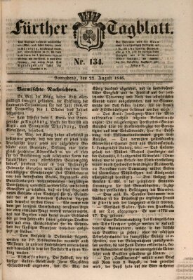 Fürther Tagblatt Samstag 22. August 1846