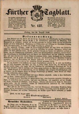 Fürther Tagblatt Freitag 28. August 1846