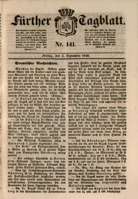 Fürther Tagblatt Freitag 4. September 1846