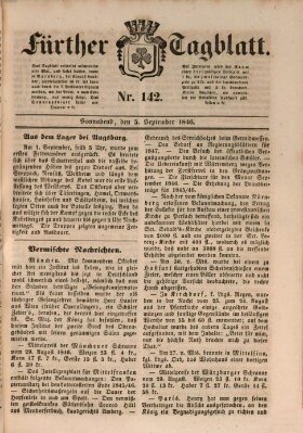 Fürther Tagblatt Samstag 5. September 1846