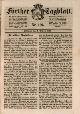 Fürther Tagblatt Mittwoch 7. Oktober 1846