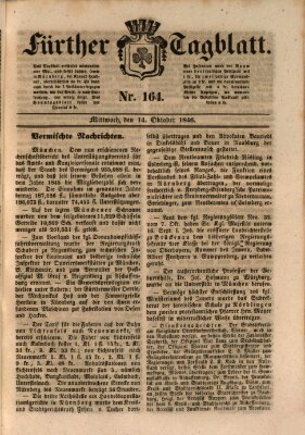 Fürther Tagblatt Mittwoch 14. Oktober 1846