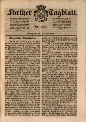 Fürther Tagblatt Freitag 16. Oktober 1846