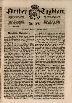 Fürther Tagblatt Mittwoch 21. Oktober 1846