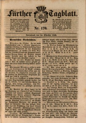 Fürther Tagblatt Samstag 24. Oktober 1846