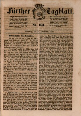 Fürther Tagblatt Dienstag 17. November 1846