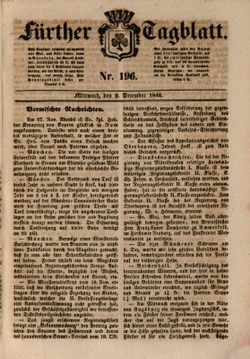 Fürther Tagblatt Mittwoch 9. Dezember 1846